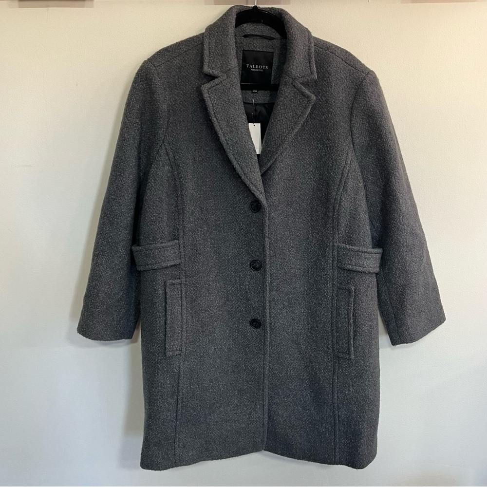 *NEW* Talbots Plus Petite Boucle Wool Blend Coat
